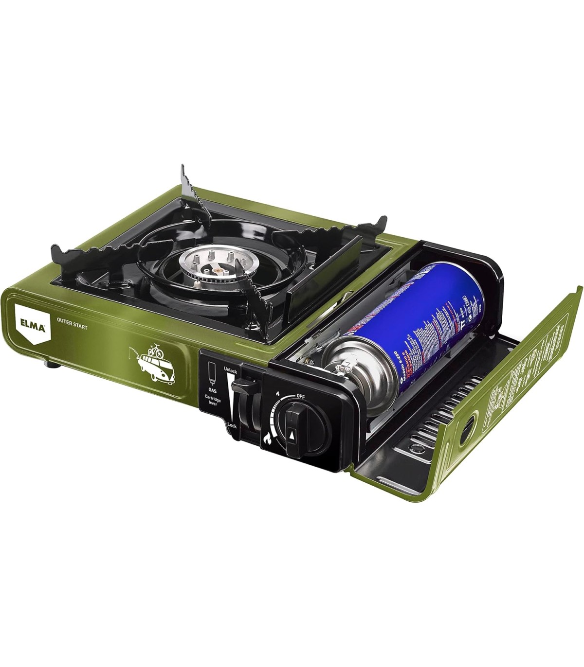ELMA COCINA GAS PORTATIL DUAL OUTER START 27151 – 2,3KW – Con Regulador de Llama